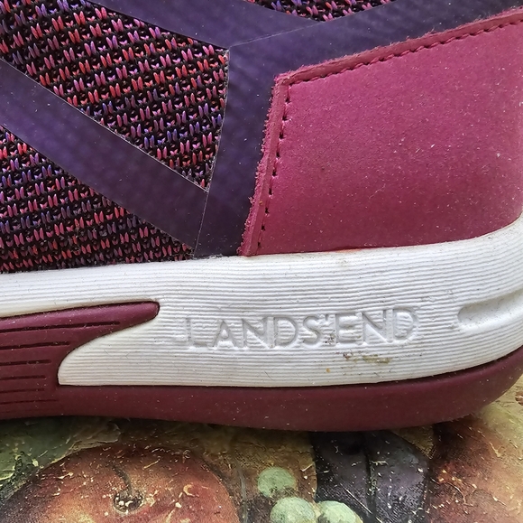 Lands'End Girls Ankle Boot Slip-on Plum/Hot Pink US4 EU36 UK3 - Picture 5 of 12